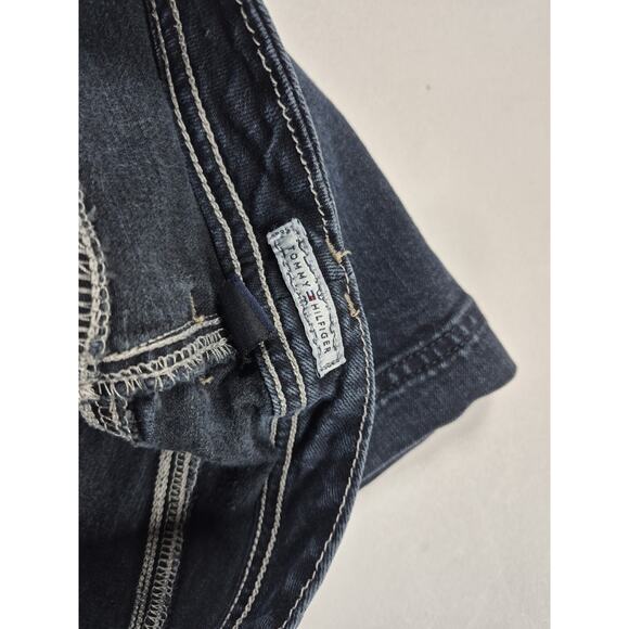 VTG Tommy Hilfiger Denim Skirt Dark Wash Women's Size 12 Classic Preppy Y2K EUC - Picture 3 of 5